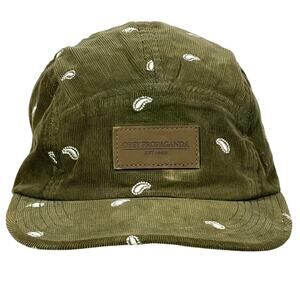 Obey Propaganda Hat Cap One Size Corduroy Paisley Olive Green 5 Panel Strapback